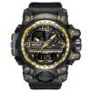 men's analog digital watch silicone strap, water resistant