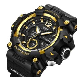 analog digital watch fb00 50mm hardlex crystal, silicone strap