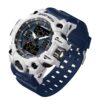 men's analog digital watch 55mm hardlex crystal, silicone strap