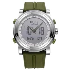 men's analog digital watch silicone strap, water resistant