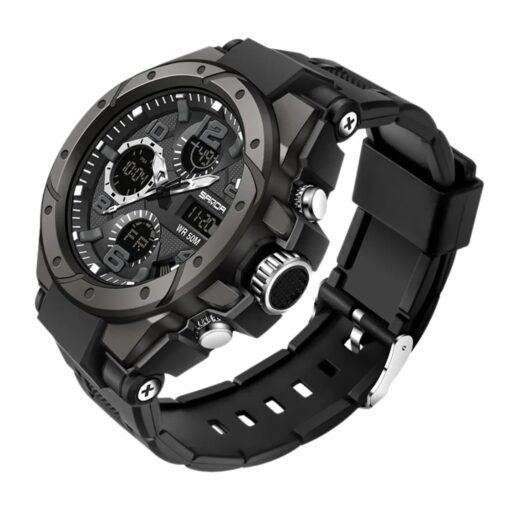 anadigi sport men's watch led display, silicone strap, water resistant
