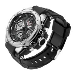 anadigi sport men's watch led display, silicone strap, water resistant
