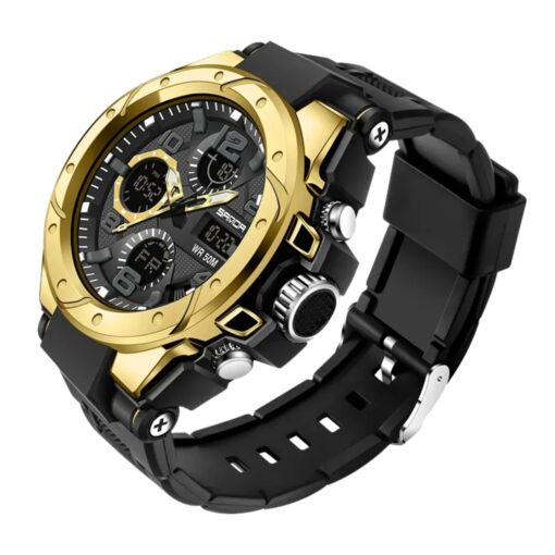 anadigi sport men's watch led display, silicone strap, water resistant