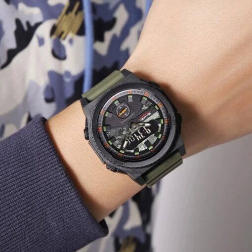 anadigi military sport men's watch led display, water resistant