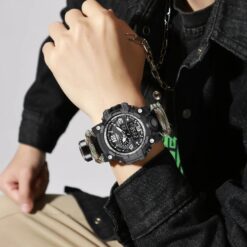 anadigi sport men's watch 48mm luminous, alarm, temperature gauge