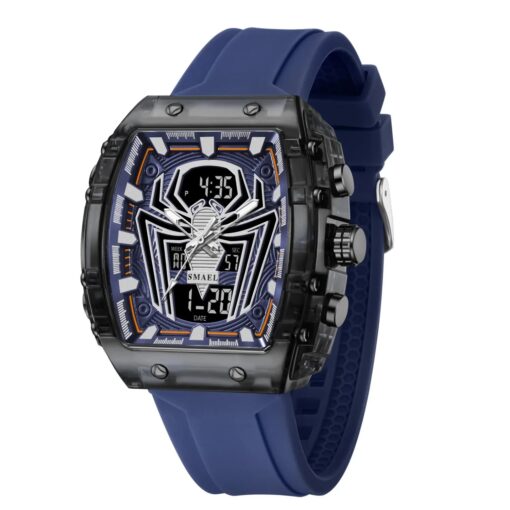 anadigi sport men's watch 49mm rectangular, rubber strap, water resistant