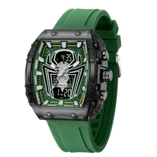 anadigi sport men's watch 49mm rectangular, rubber strap, water resistant