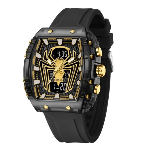 anadigi sport men's watch 49mm rectangular, rubber strap, water resistant