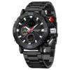 anadigi sport men's watch 48mm stainless steel strap, chronograph, backlight