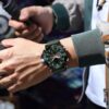 anadigi sport men's watch 48mm stainless steel strap, chronograph, backlight