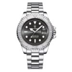 Men's Analog Watch - Stainless Steel, 44mm Dial, Luminous Hands, Water Resistant