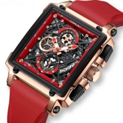 men's analog watch silicone strap, 49mm hardlex crystal, chronograph