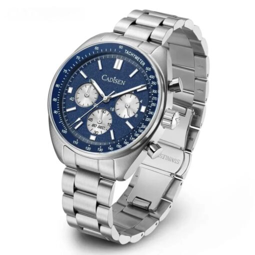 men's high precision analog watch japanese technology, sapphire crystal, chronograph, water resistant