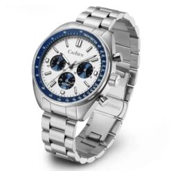 men's high precision analog watch japanese technology, sapphire crystal, chronograph, water resistant