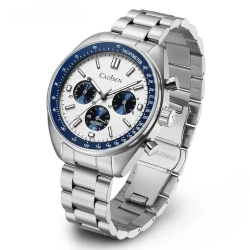 men's high precision analog watch japanese technology, sapphire crystal, chronograph, water resistant