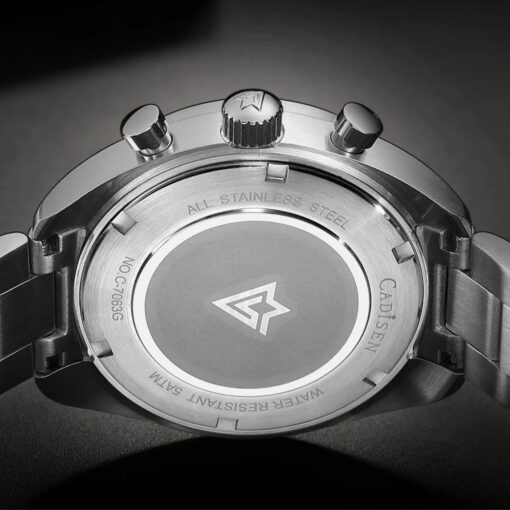 men's high precision analog watch japanese technology, sapphire crystal, chronograph, water resistant