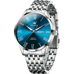 men's analog watch stainless steel, 44mm hardlex crystal, luminous hands