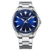 men's analog watch stainless steel strap, round hardlex crystal, luminous hands, water resistant
