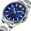 men's analog watch stainless steel strap, round hardlex crystal, luminous hands, water resistant