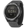 men's digital watch nylon strap, carbon fiber case, 45mm hardlex display