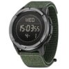 men's digital watch nylon strap, carbon fiber case, 45mm hardlex display