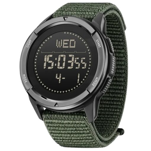 men's digital watch nylon strap, carbon fiber case, 45mm hardlex display