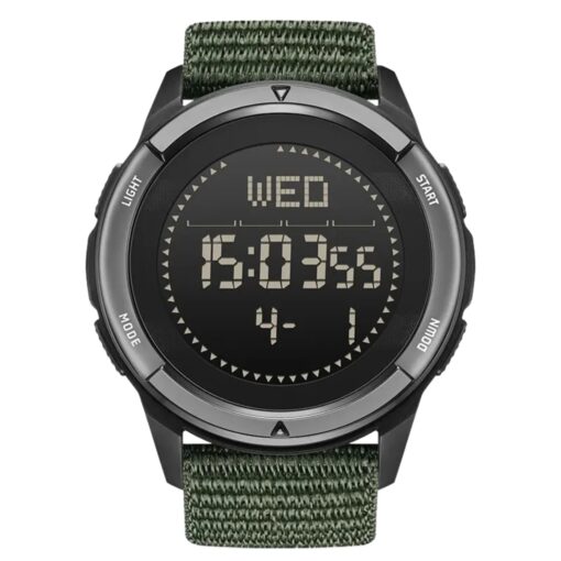 men's digital watch nylon strap, carbon fiber case, 45mm hardlex display