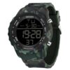 men's digital watch silicone strap, 49mm led display, stopwatch, alarm, water resistant