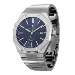 men's analog watch – stainless steel bracelet, luminous hands, water resistant