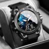 anadigi sport men's watch 53mm alarm, calendar, water resistant
