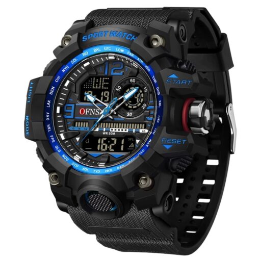anadigi sport men's watch 54mm chronograph, led, water resistant