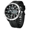 img 163 anadigi sport men's watch 53mm — silicone strap, acrylic crystal, water resistant, analog digital ( (3)