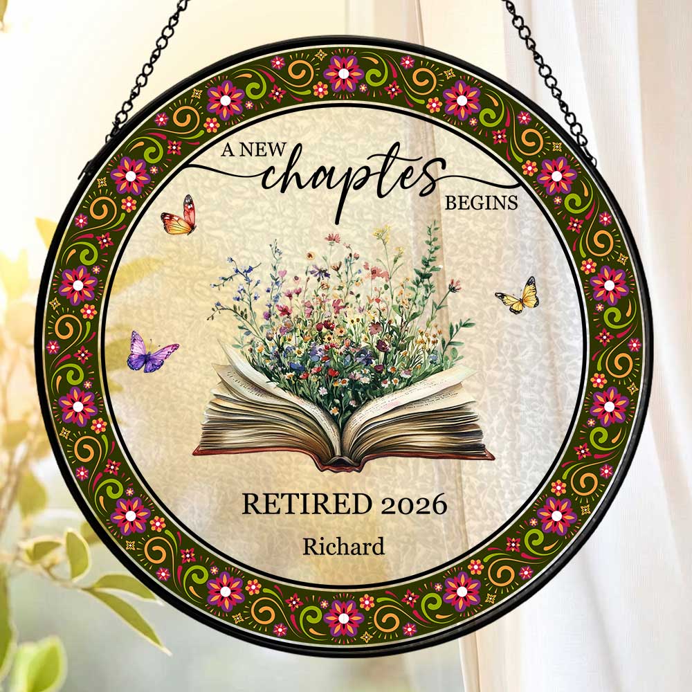 Flower Book A New Chapter Begins Stained Glass Suncatcher
